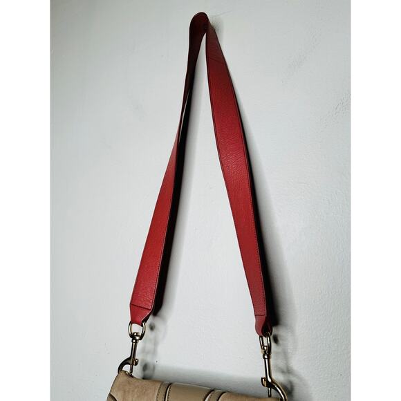 SEEBY CHLOÉ Neutral Tan Gold-Tone Hardware Tassel Leather Crossbody Purse - Picture 8 of 12